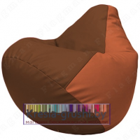 Бескаркасное кресло мешок Груша Г2.3-0723 (коричневый, оранжевый)
